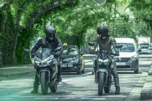 Moto Moto hybride Kawasaki Ninja HEV reperee en Italie
